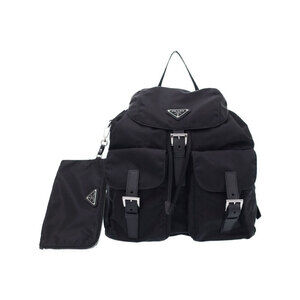 PRADA Two Pocket Tessuto Backpack Rucksack Daybag Black with pouch